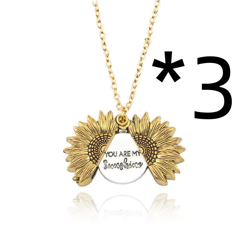 You Are My Sunshine Sunflower Necklace Women Men